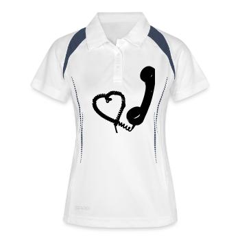 Heart retro telephone - Women's Polo breathable - white/navy - Front