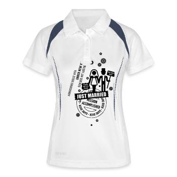 Mariage / Wedding / Casamiento / Hochzeit - Polo respirant Femme - blanc/marine - Devant