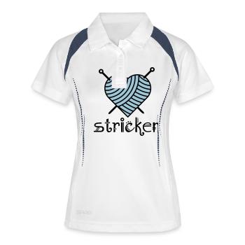 Stricklies'l - Frauen Polo atmungsaktiv - Weiß/Navy - Vorne