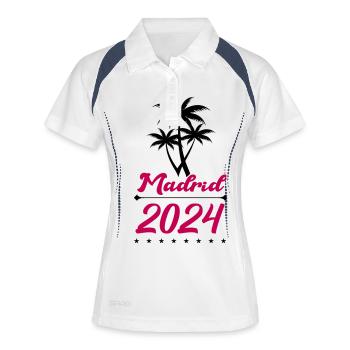 madrid 2024 - Frauen Polo atmungsaktiv - Weiß/Navy - Vorne