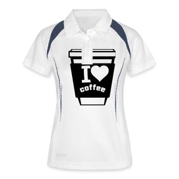 I love coffee 1 - Women's Polo breathable - white/navy - Front