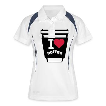 I Love Coffee 02 - Women's Polo breathable - white/navy - Front