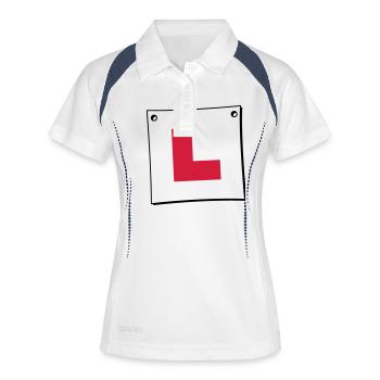 Learner Plate - Women's Polo breathable - white/navy - Front