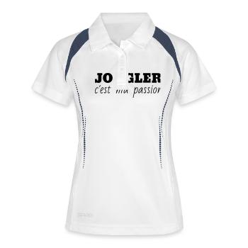jongleur / jonglerie / jongleuse / cirque - Polo respirant Femme - blanc/marine - Devant