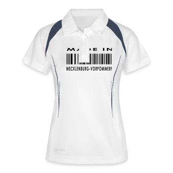 Made in Mecklenburg-Vorpommern - Polo respirant Femme - blanc/marine - Devant