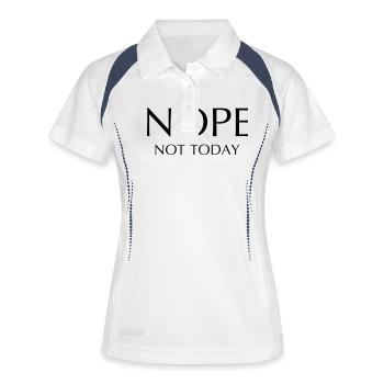 NOPE not today - Frauen Polo atmungsaktiv - Weiß/Navy - Vorne