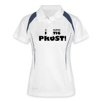 Prost auf den Sport - Frauen Polo atmungsaktiv - Weiß/Navy - Vorne