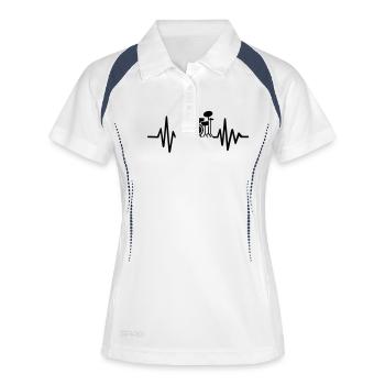 Batterie - Polo respirant Femme - blanc/marine - Devant