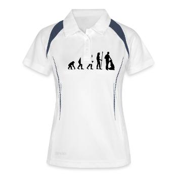 evolution_sex2 - Frauen Polo atmungsaktiv - Weiß/Navy - Vorne