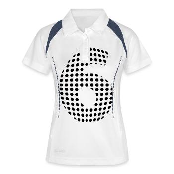Trikot Nummer 6 - Frauen Polo atmungsaktiv - Weiß/Navy - Vorne