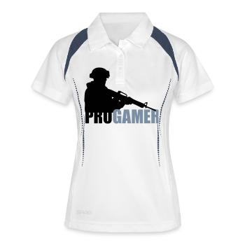 progamer_s2 - Polo respirant Femme - blanc/marine - Devant