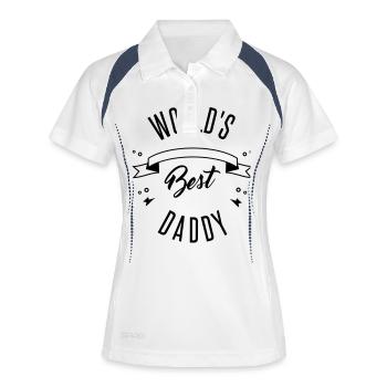 WORLD'S BEST DADDY - Frauen Polo atmungsaktiv - Weiß/Navy - Vorne