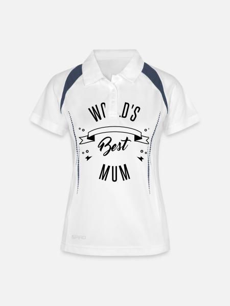 WORLD'S BEST MUM - Women's Polo breathable - white/navy