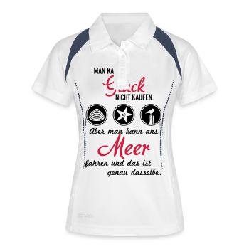 Glück Meer - Frauen Polo atmungsaktiv - Weiß/Navy - Vorne