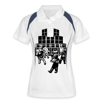 007 sound system 23 - Polo respirant Femme - blanc/marine - Devant