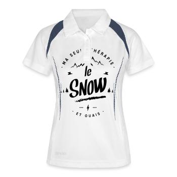 MA SEULE THÉRAPIE LE SNOW - Polo respirant Femme - blanc/marine - Devant
