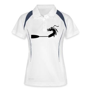 Drachenboot Paddel - Dragonboat Paddle - Frauen Polo atmungsaktiv - Weiß/Navy - Vorne