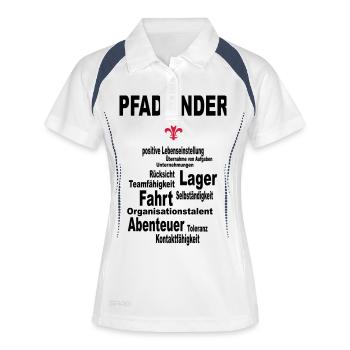 pfadfinder lebenseinstellung - Frauen Polo atmungsaktiv - Weiß/Navy - Vorne