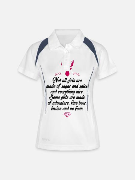 Not all Girls are made of sugar ... - Women's Polo breathable - white/navy