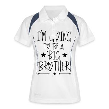 I'm going to be a big brother - Polo respirant Femme - blanc/marine - Devant