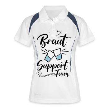 braut support team kurze - Frauen Polo atmungsaktiv - Weiß/Navy - Vorne