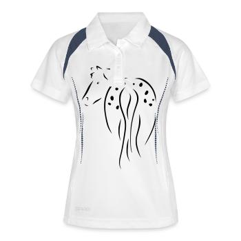 Appaloosa - Frauen Polo atmungsaktiv - Weiß/Navy - Vorne