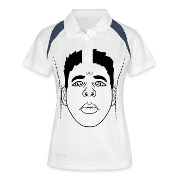 Kiss mouth sad face design - Polo respirant Femme - blanc/marine - Devant