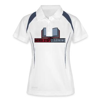 never stop learning quote - Women's Polo breathable - white/navy - Front