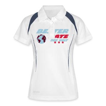Bester PATE der Welt - Frauen Polo atmungsaktiv - Weiß/Navy - Vorne