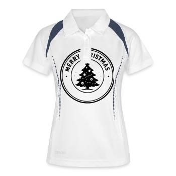 Merry Christmas - Polo respirant Femme - blanc/marine - Devant