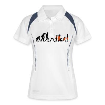 evolution_erzieherin_022015_b_2c - Frauen Polo atmungsaktiv - Weiß/Navy - Vorne