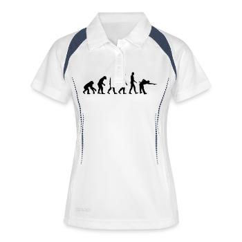 Billard - Frauen Polo atmungsaktiv - Weiß/Navy - Vorne