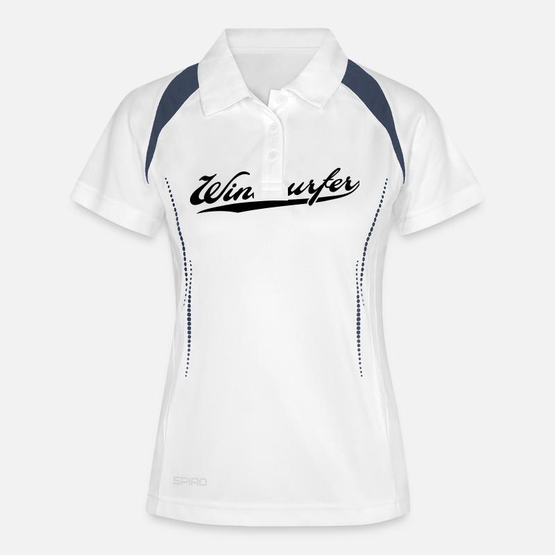 windsurfer - Polo respirant Femme - blanc/marine