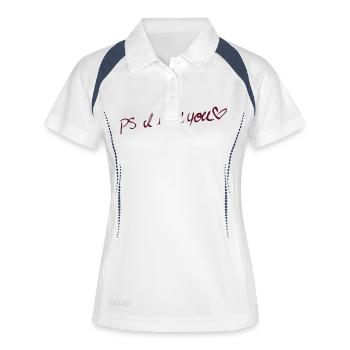 P.S. I LOVE YOU! - Polo respirant Femme - blanc/marine - Devant