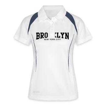 Brooklyn New York City - Polo respirant Femme - blanc/marine - Devant