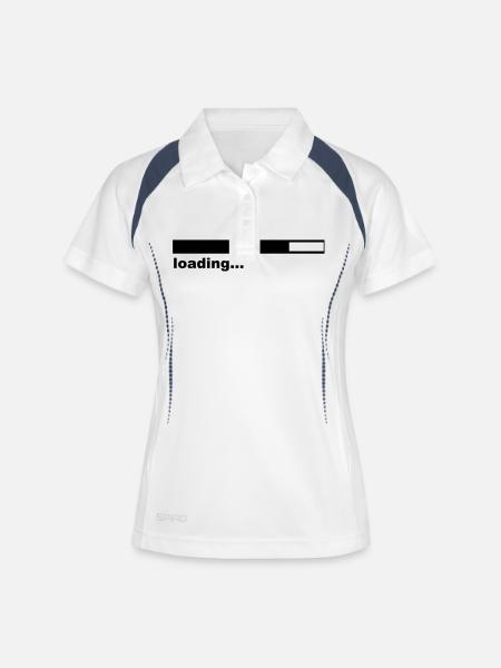 Loading Bar - Internet - Game - Polo respirant Femme - blanc/marine