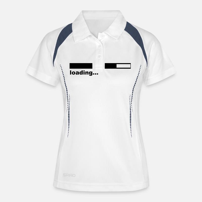 Loading Bar - Internet - Game - Polo respirant Femme - blanc/marine
