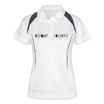 Slogan One Team - Frauen Polo atmungsaktiv - Weiß/Navy - Vorne