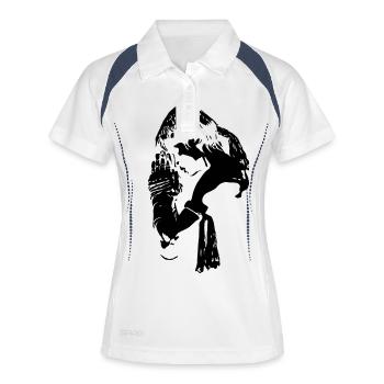 Muay-Thai-Tj1 - Frauen Polo atmungsaktiv - Weiß/Navy - Vorne