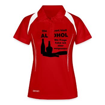 alkohol - Frauen Polo atmungsaktiv - Weiß/Navy - Vorne