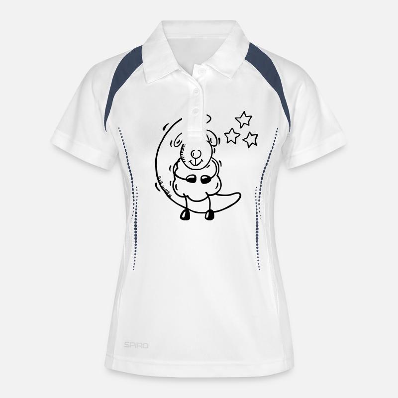 Luna Sheep v1 - Polo traspirante per donna - bianco/navy
