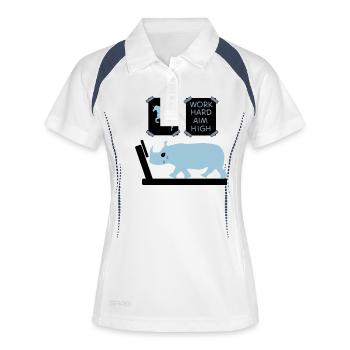 Fitness - Frauen Polo atmungsaktiv - Weiß/Navy - Vorne