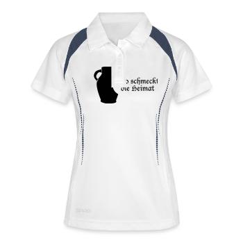 Bembel - So schmeckt Heimat - Frauen Polo atmungsaktiv - Weiß/Navy - Vorne