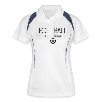 Football à plein temps - Polo respirant Femme - blanc/marine - Devant