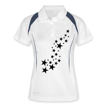 stars - Polo respirant Femme - blanc/marine - Devant