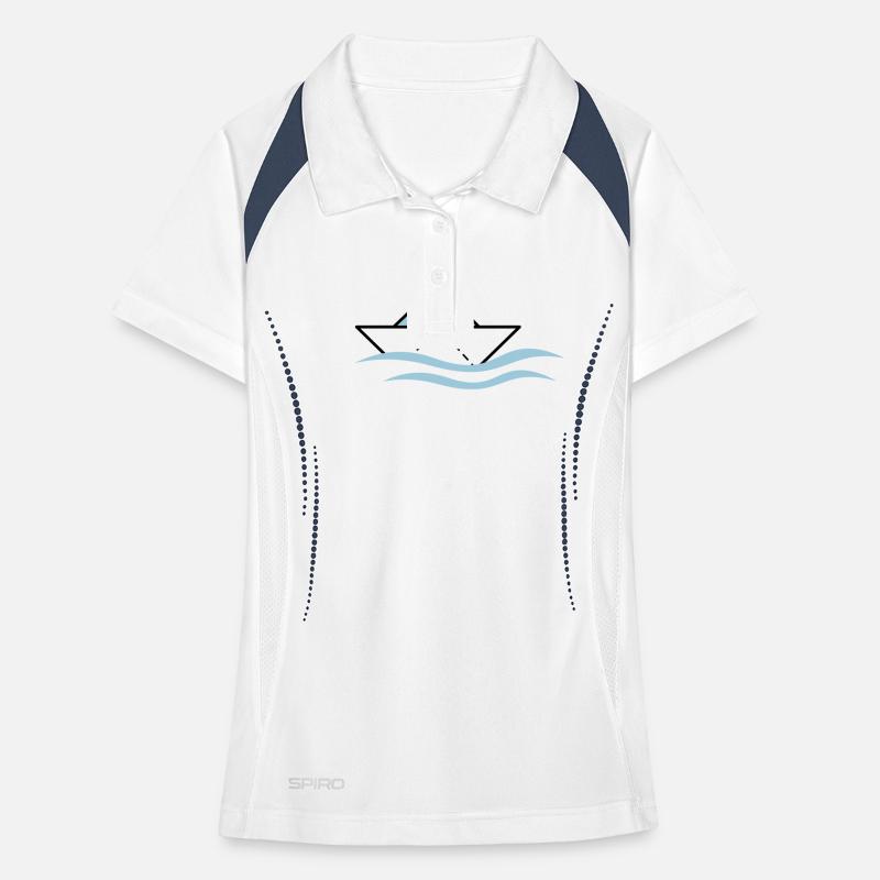 Paper boat on waves Women's Polo breathable