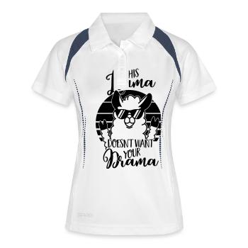 This Llama doesn't want your Drama - Alpaka-Lustig - Polo respirant Femme - blanc/marine - Devant