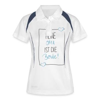 Meine Oma ist die Beste - Frauen Polo atmungsaktiv - Weiß/Navy - Vorne