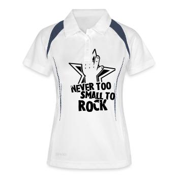 never too small to rock - geburt - baby -kleinkind - Women's Polo breathable - white/navy - Front