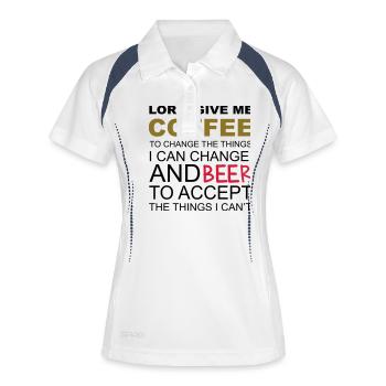Coffee & Beer - Frauen Polo atmungsaktiv - Weiß/Navy - Vorne